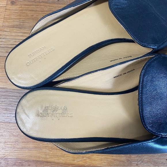 Urban Outfitters Black Driving Loafer Leather Mule Size 36 - Picture 4 of 10